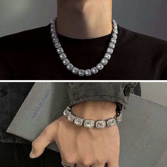 Lilafey-Rhinestone Alloy Choker Bracelet