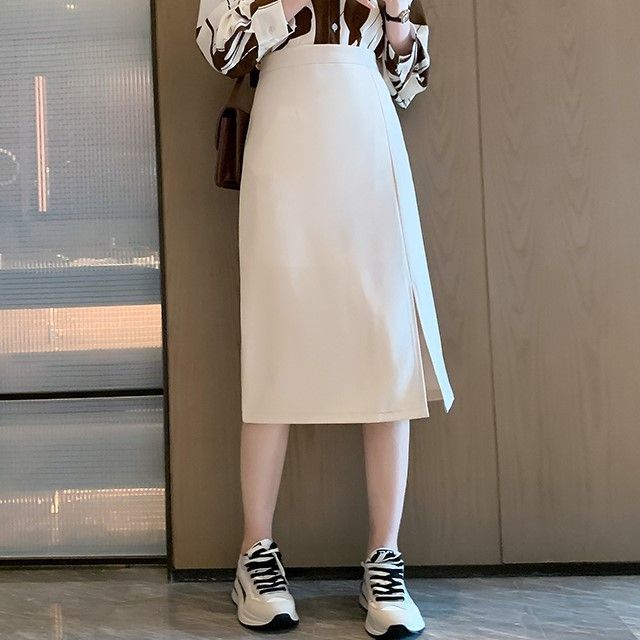 Little V Side-Slit Midi Pencil Skirt YesStyle