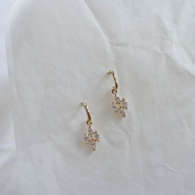 Phoenoa-Rhinestone Sterling Silver Drop Earring
