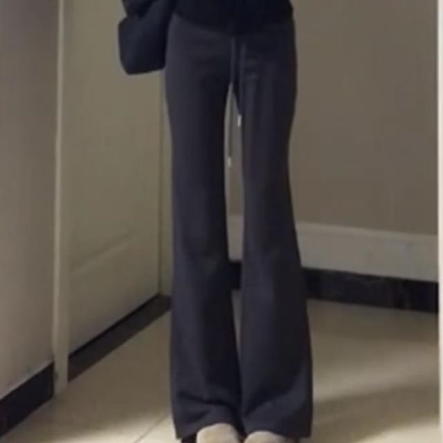 Dreamkura-High Waist Plain Bootcut Pants