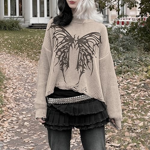 Butterfly hot sale print sweater