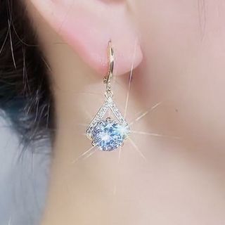 Poppin-Rhinestone Alloy Dangle Earring