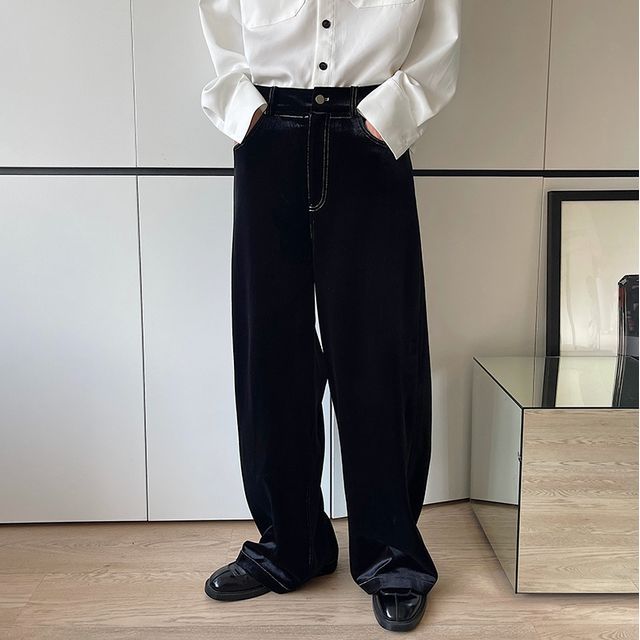 Patow-Wide Leg Velvet Pants
