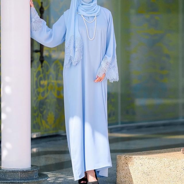chinese dress ladies Modern Muslim Women's Relaxed Denim Maxi Dress