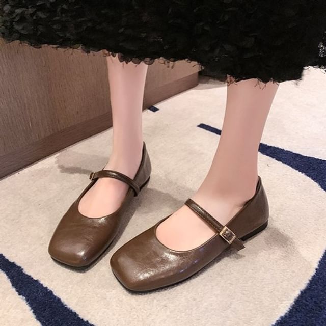 maryanette-Square-Toe Mary Jane Shoes