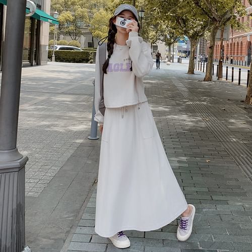 Sweatshirt maxi shops skirt