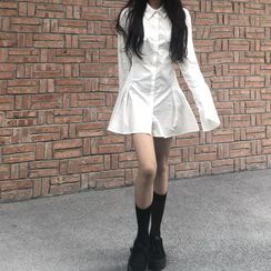 merryberry - Long-Sleeve A-Line Mini Shirtdress merryberry - Long-Sleeve A-Line Mini Shirtdress