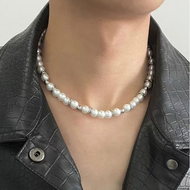 Lilafey-Faux Pearl Beaded Necklace