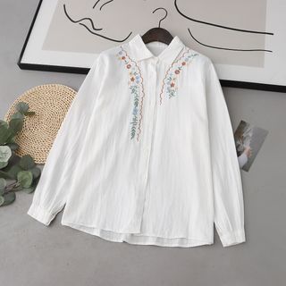 The Flower Embroidered Shirt - M – Nineteen Seventy