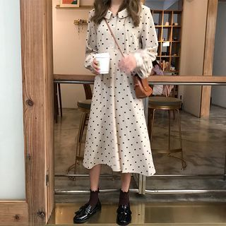 dotted shirt dress