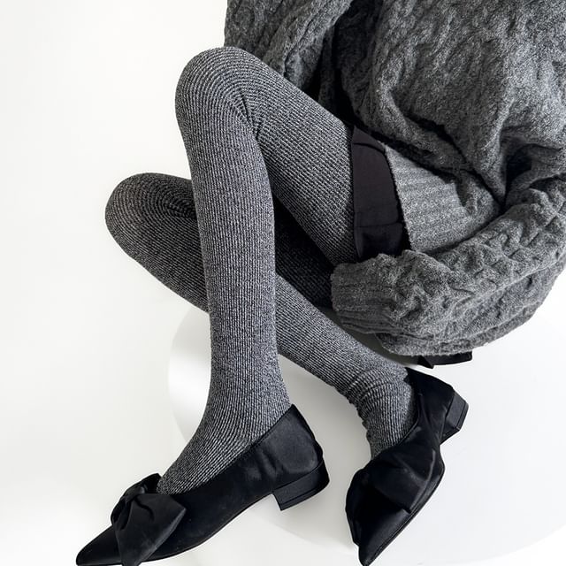 Gentiana-Ribbed Plain Tights