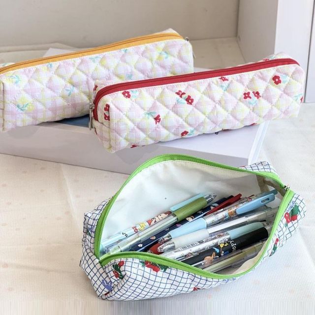 Ikiana - Flower Fabric Pencil Case / Makeup Bag | YesStyle