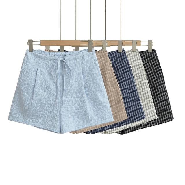 Ulark-High Waist Tweed Shorts