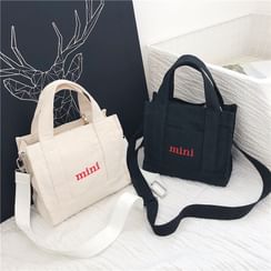 Shimme(シンメ) - ミニ レタリング刺繍 キャンバストートバッグ Shimme(シンメ) - ミニ レタリング刺繍 キャンバストートバッグ