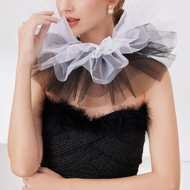 MIOW-Two Tone Ruffle Decorative Collar