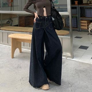 monroll-High Rise Wide Leg Jeans