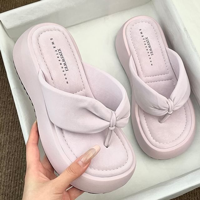 STEPUP-Plain Platform Flip-Flops
