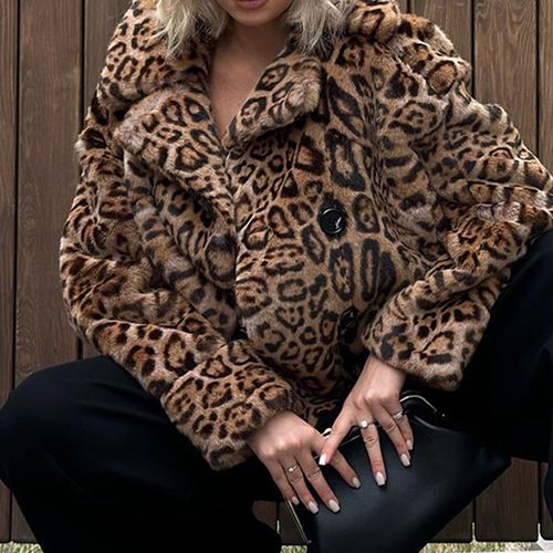 Furry 2025 leopard jacket