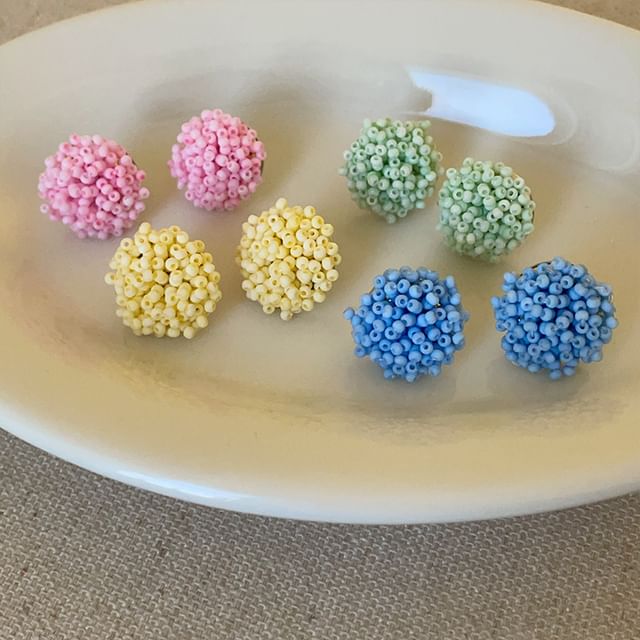 Panda Dama-Beaded Stud Earring