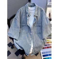 シャツ IONSEOUL Pera Half Denim Shirt (2color) JE1317 IONSEOUL Pera Half Denim Shirt (2color) JE1317 (IONSEOUL
