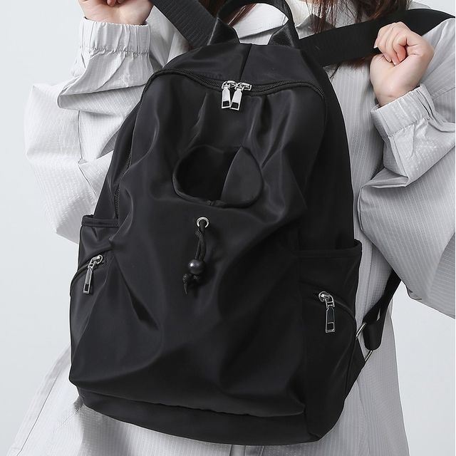 SUNMAN-Plain Drawstring Nylon Backpack