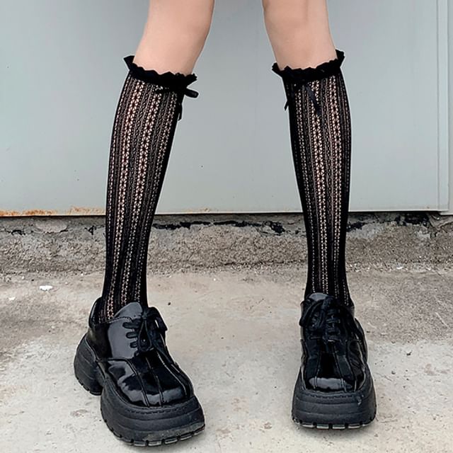 Desperim-Lace Tall Socks