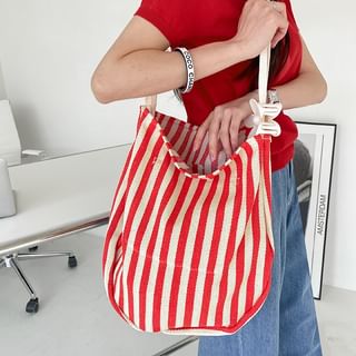 DABAGIRL Stripe Round Canvas Shopper Bag