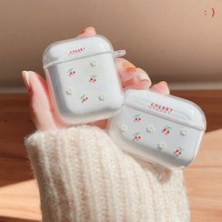 Gadget City - 櫻桃印花透明Airpods / Pro耳機保護套 Gadget City - 櫻桃印花透明Airpods / Pro耳機保護套