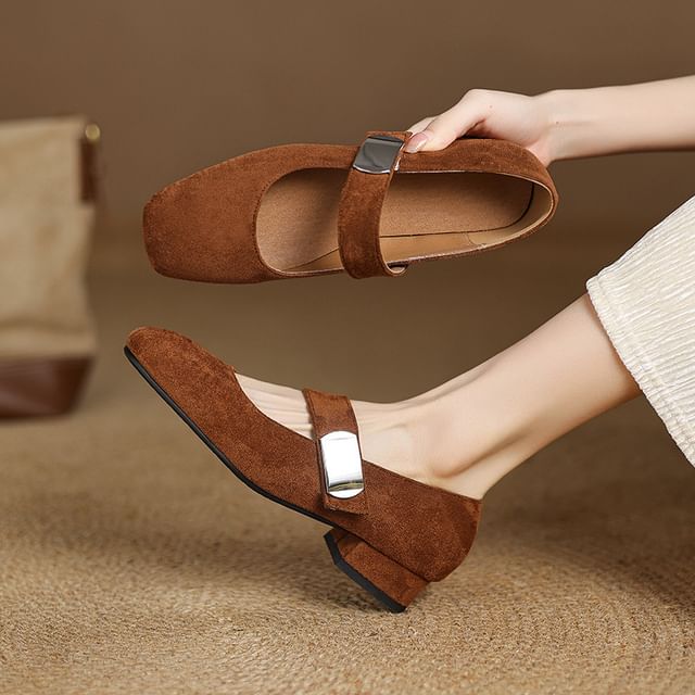 Cinnabelle-Square Toe Low Heel Mary Jane Pumps