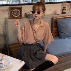 Shopherd - Elbow-Sleeve Shirt / Pleated Skirt Shopherd - Elbow-Sleeve Shirt / Pleated Skirt