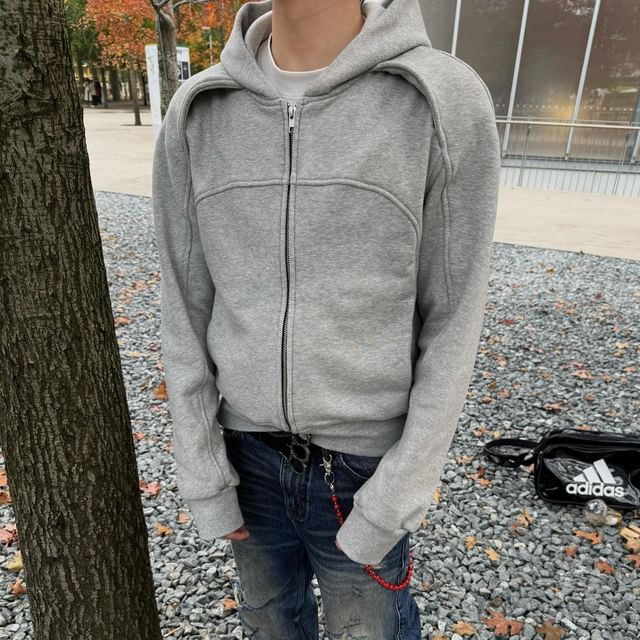 DragonRoad-Plain Zip-Up Hoodie