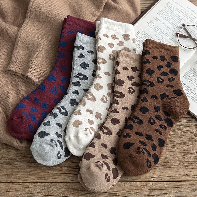 Lychee-Leopard Print Socks