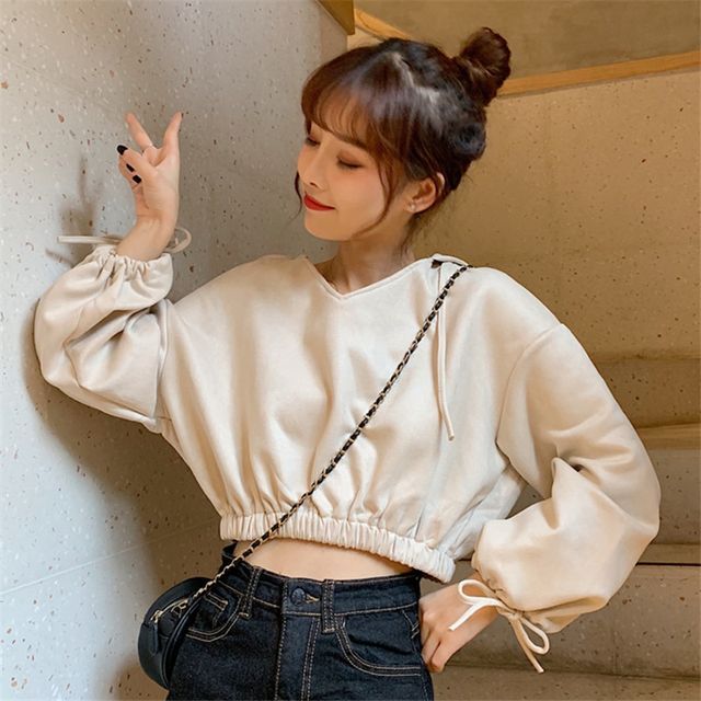 plain white cropped hoodie