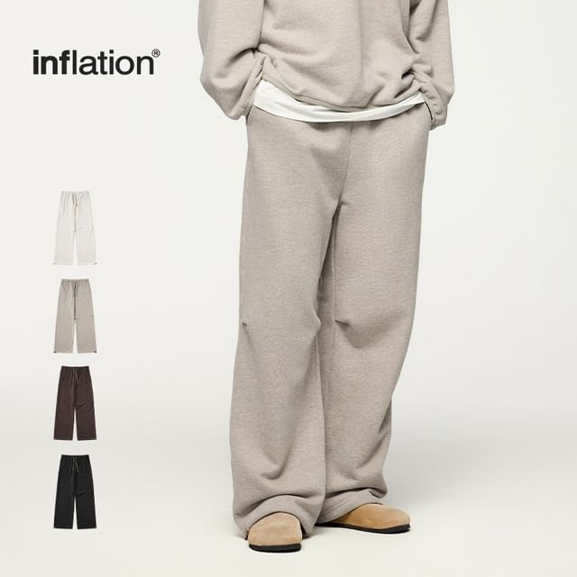 Newin-Brushed Straight-Cut Loose Sweatpants
