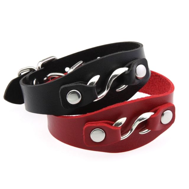 SURELIN-Hook Faux Leather Bracelet