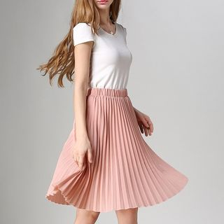 Pleated Chiffon Skirt