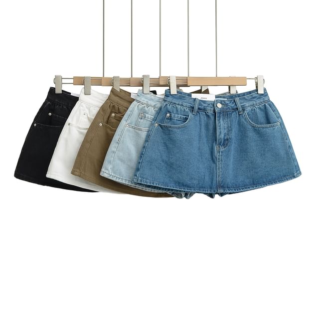 Asiris-Mid Rise Denim Skort