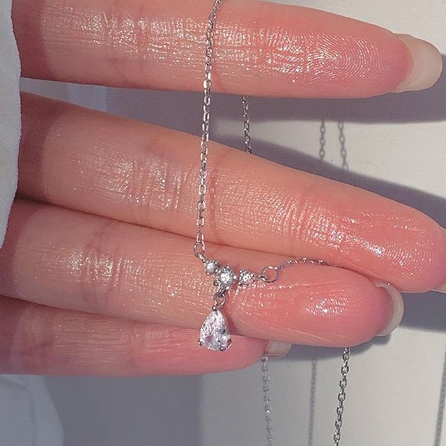 Gaya-Rhinestone Waterdrop Necklace