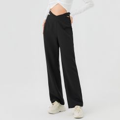 YS by YesStyle - High-Waist Cut-Out Straight-Fit Pants