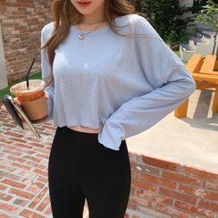 Cherryville - Drop-Shoulder Cropped Knit Top Cherryville - Drop-Shoulder Cropped Knit Top
