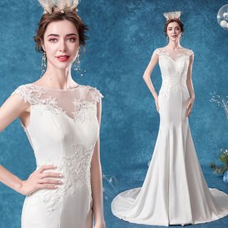 lace sheath bridal gowns