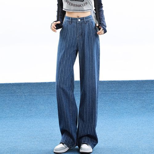 High-rise flared jacquard jeans