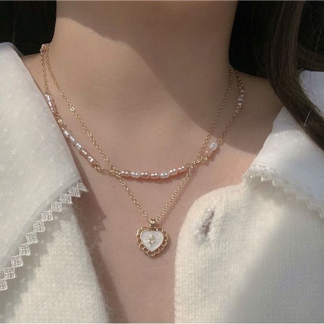Fashion Heart Pendant Necklace For Girls Women Korean Trend Long Sw