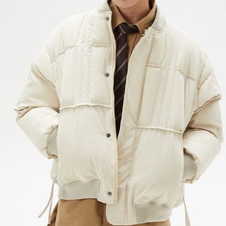VEAZ-Plain Zip Bomber Jacket