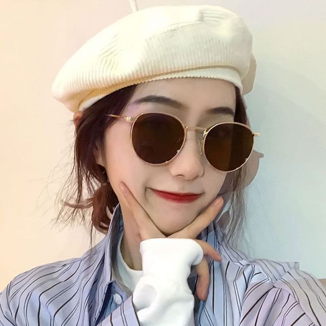 Aisyi-Round Metal Frame Sunglasses