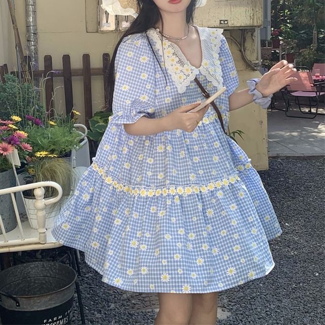 a line dress 3/4 sleeve The Assembly Line Flutter Sleeve Dress – The Fold Line main image 1
