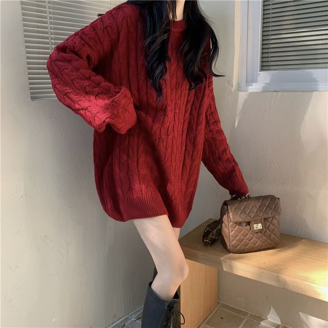 Sienne-Crew Neck Cable Knit Sweater