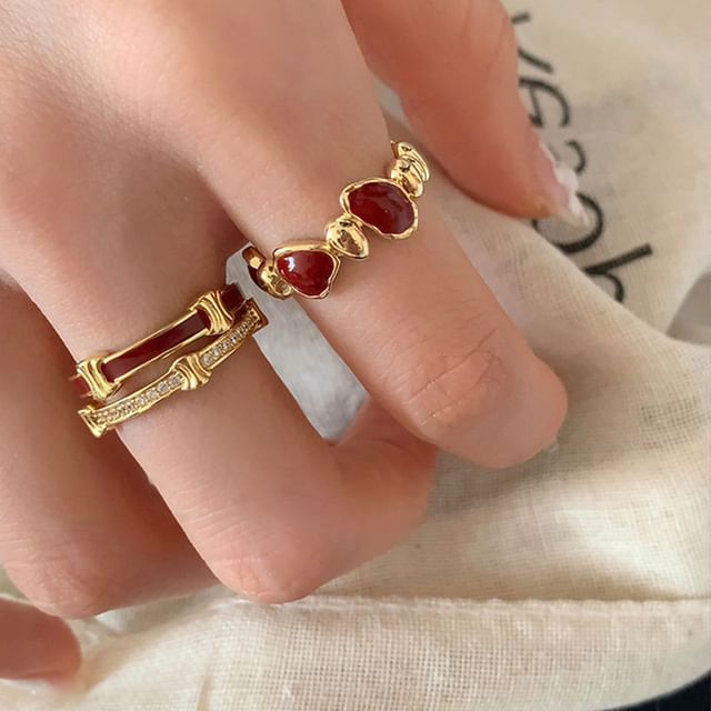 Panda Dama-Geometry Ring Rhinestone Ring