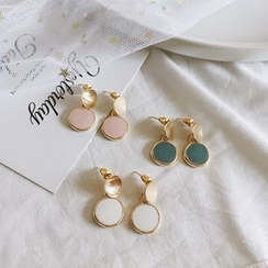 Yambo - Alloy Disc Dangle Earrings Yambo - Alloy Disc Dangle Earrings