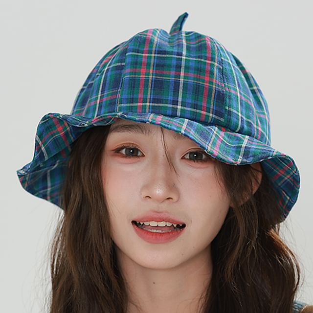 Amandier-Plaid Bucket Hat